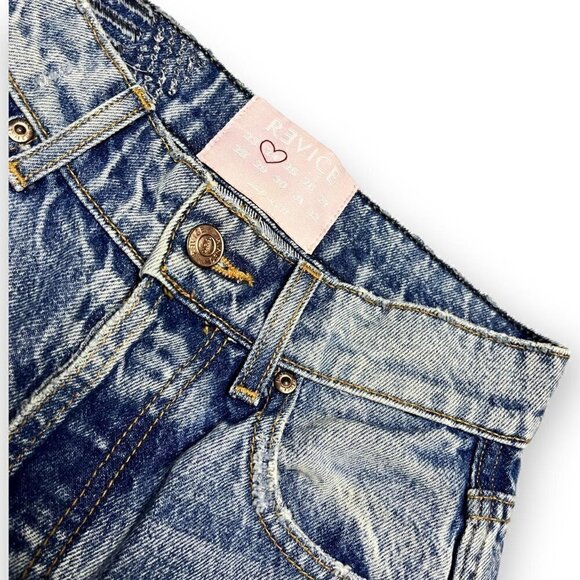 REVICE Denim USA Designer Retro Vintage Wash Ripped Raw Hem Jeans - Womens 24 - Picture 2 of 4